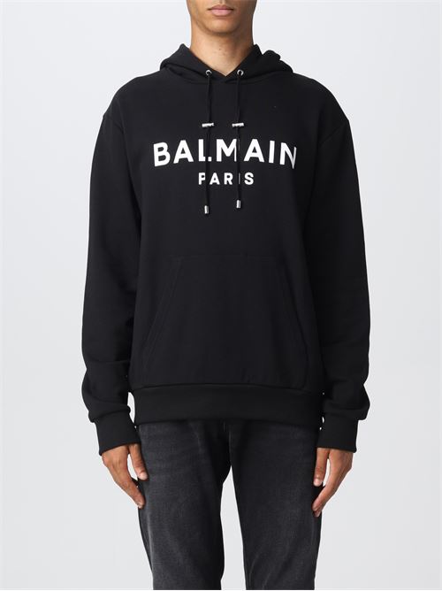 CLOTHING SWEATSHIRT BALMAIN YH1JR002BB65-NOIR BLANC